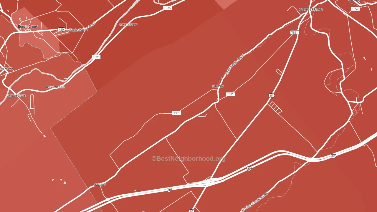 Parvin, PA block-group political-lean map