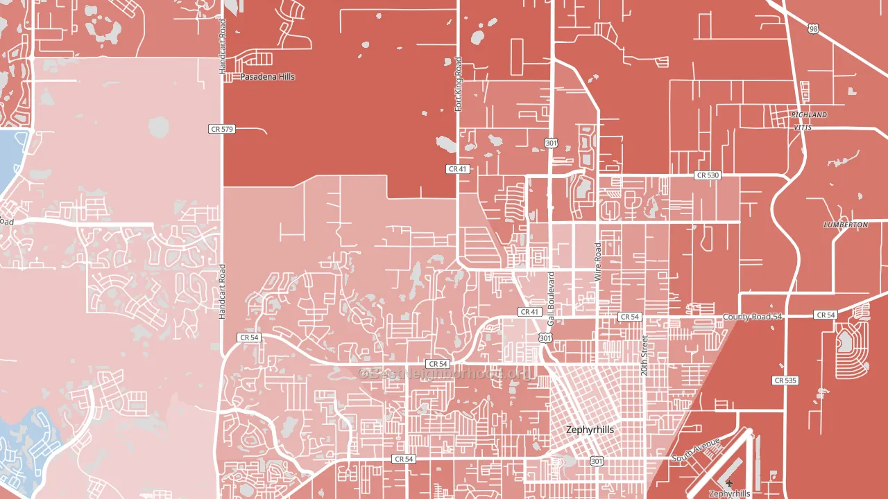 Pasadena Hills, FL block-group political-lean map