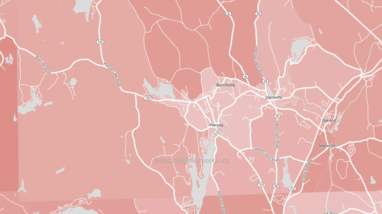 Pascoag, RI block-group political-lean map