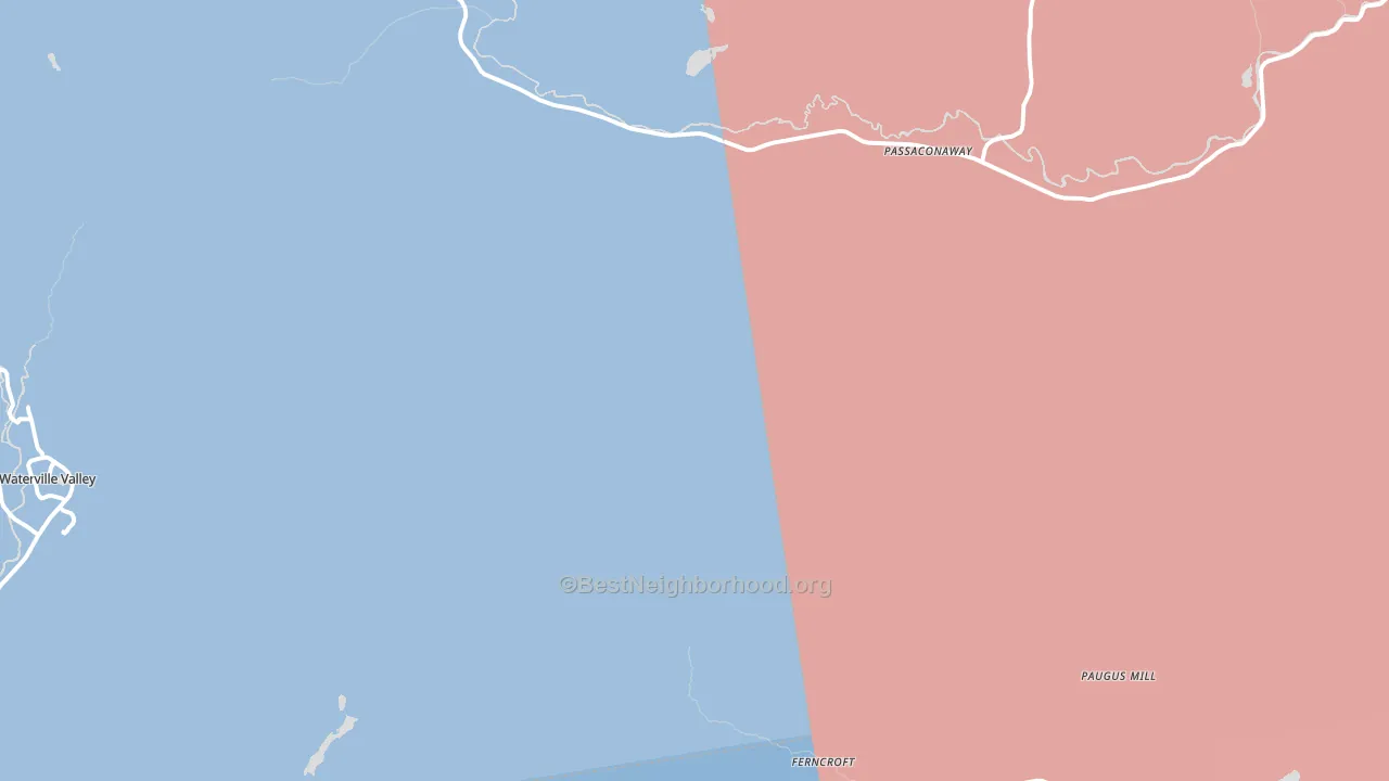 Passaconaway, NH block-group political-lean map