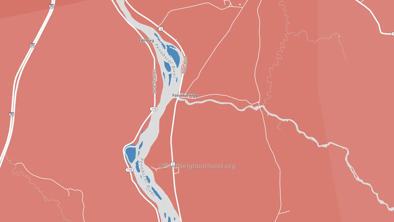 Passadumkeag, ME block-group political-lean map