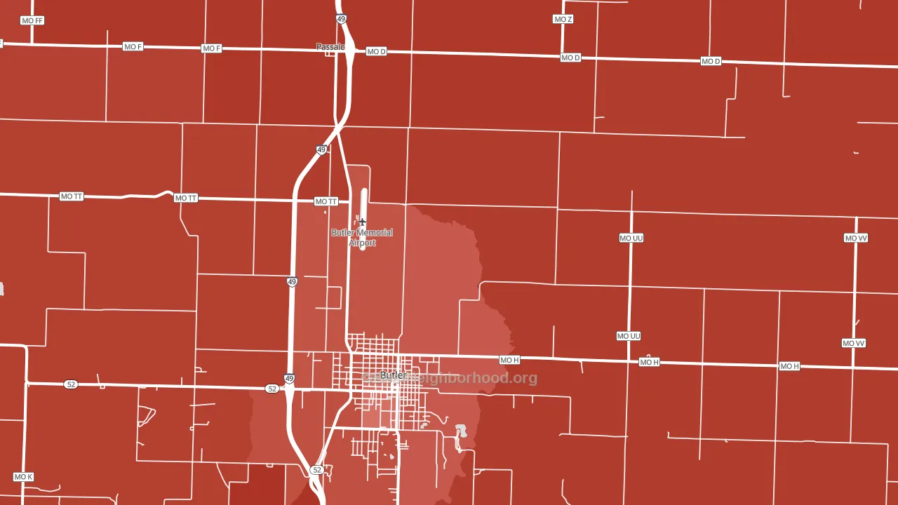 Passaic, MO block-group political-lean map