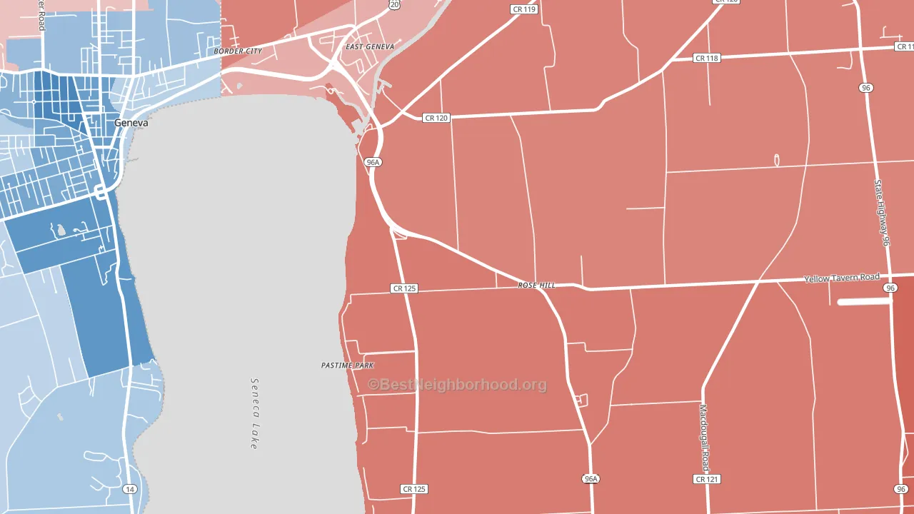 Pastime Park, NY block-group political-lean map