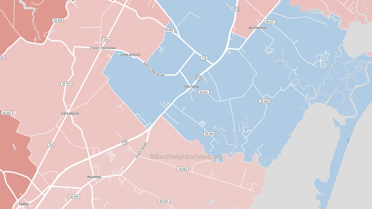 Pastoria, VA block-group political-lean map