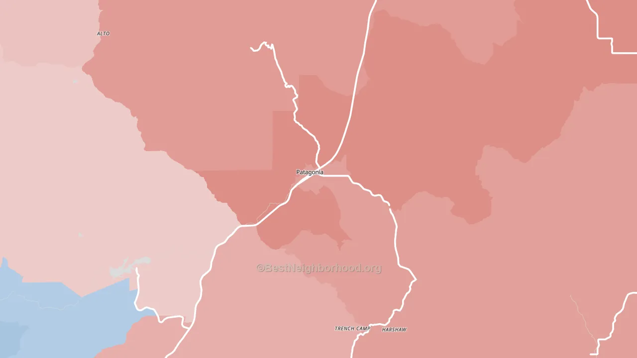 Patagonia, AZ block-group political-lean map