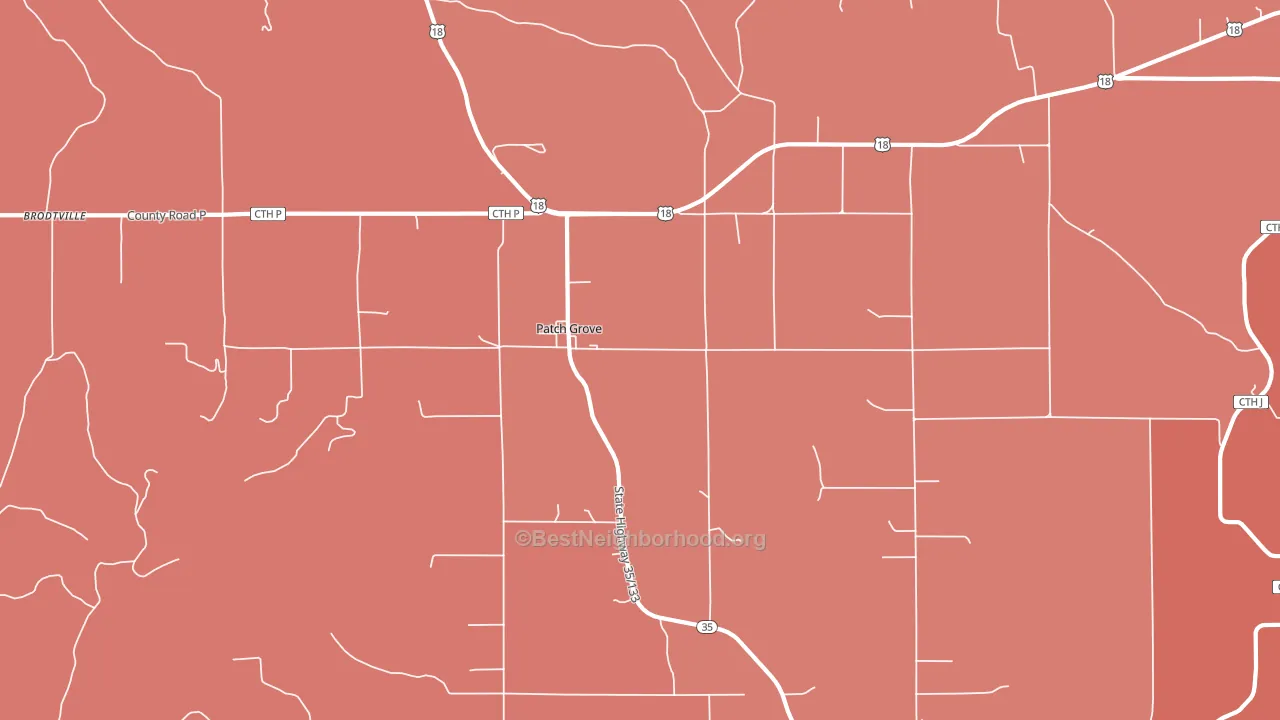 Patch Grove, WI block-group political-lean map