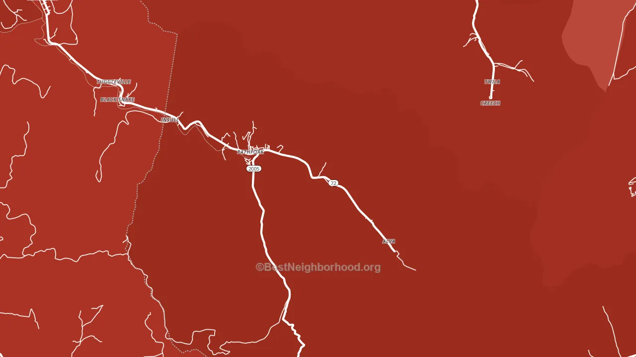 Pathfork, KY block-group political-lean map