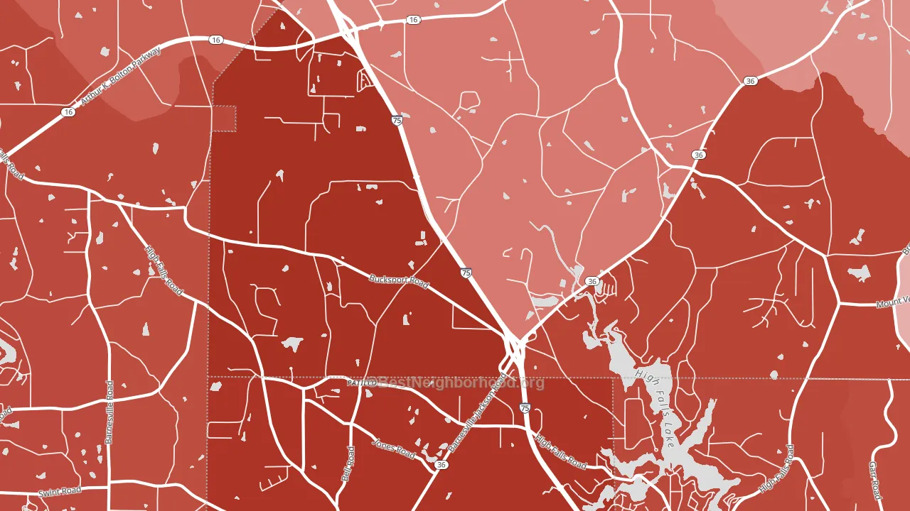 Patillo, GA block-group political-lean map