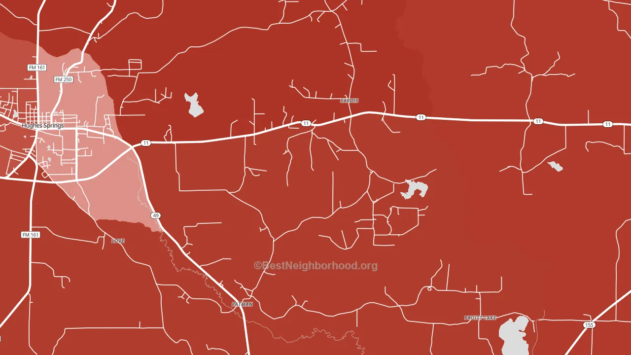 Patman, TX block-group political-lean map