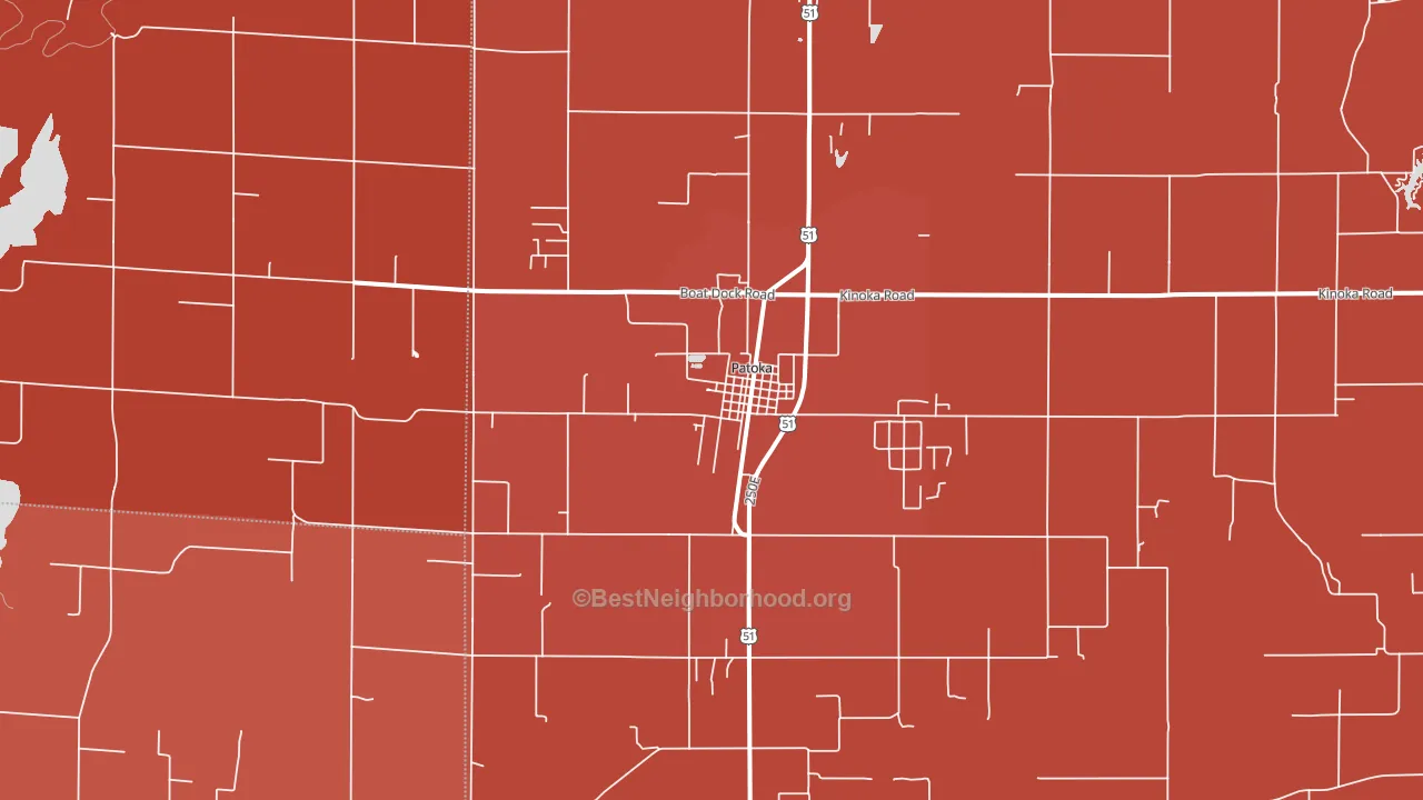 Patoka, IL block-group political-lean map