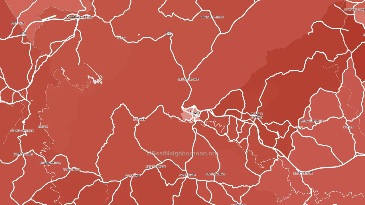 Patrick County, VA block-group political-lean map