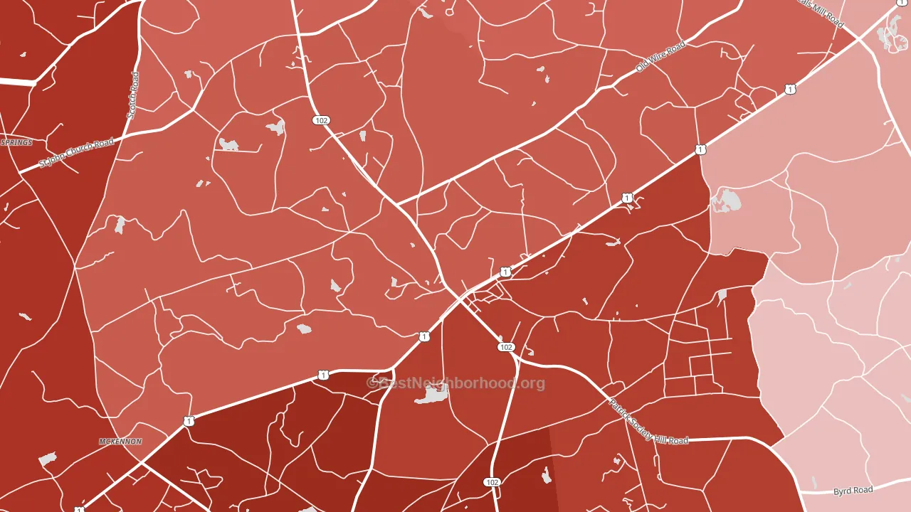 Patrick, SC block-group political-lean map