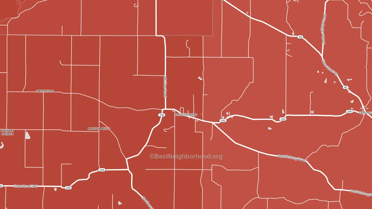 Patricksburg, IN block-group political-lean map