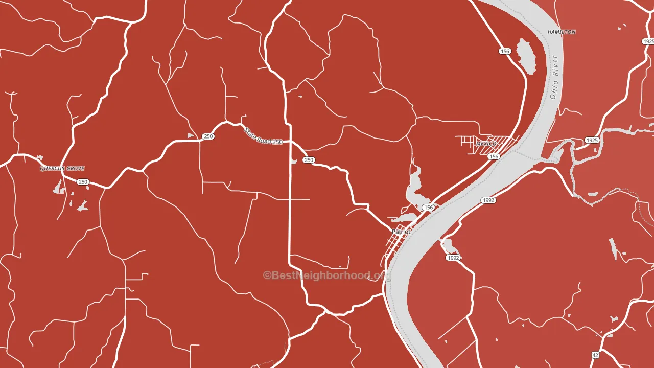 Patriot, IN block-group political-lean map
