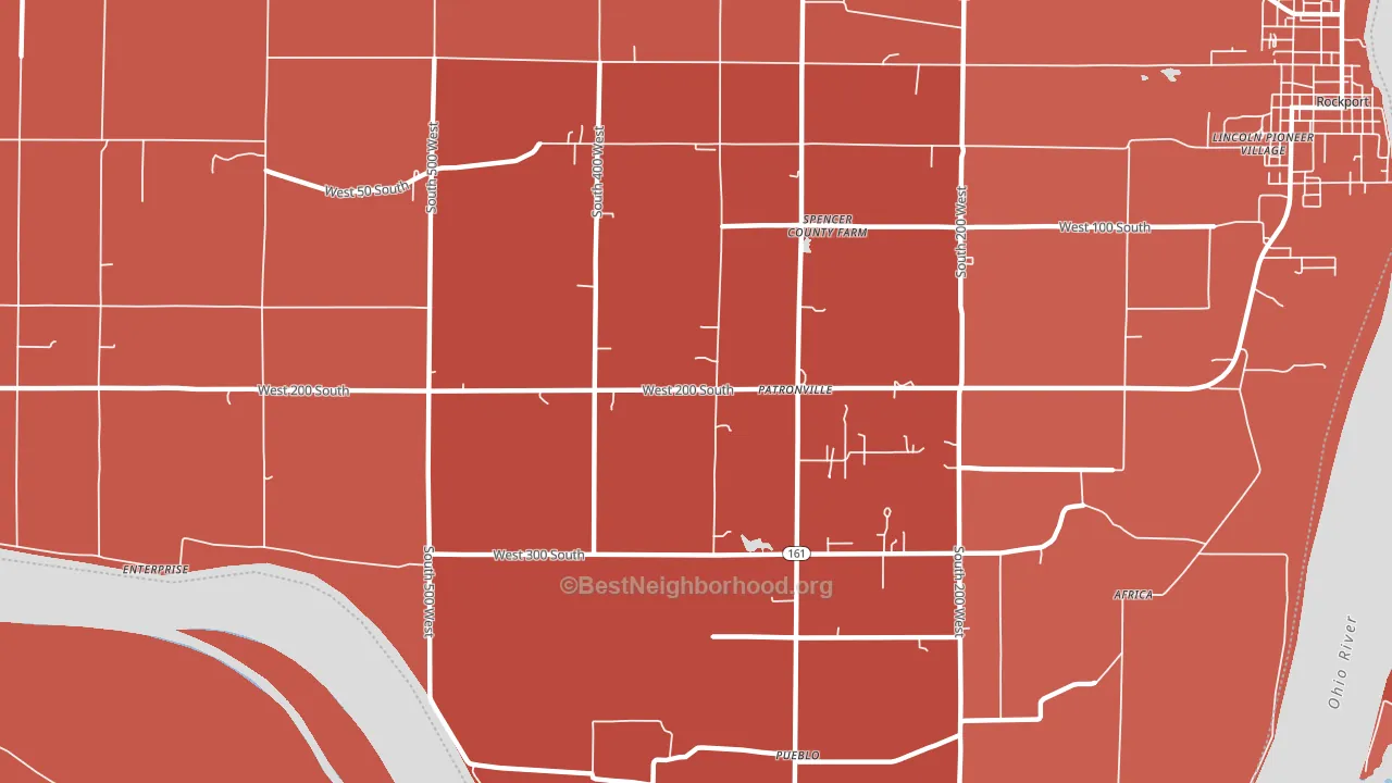 Patronville, IN block-group political-lean map
