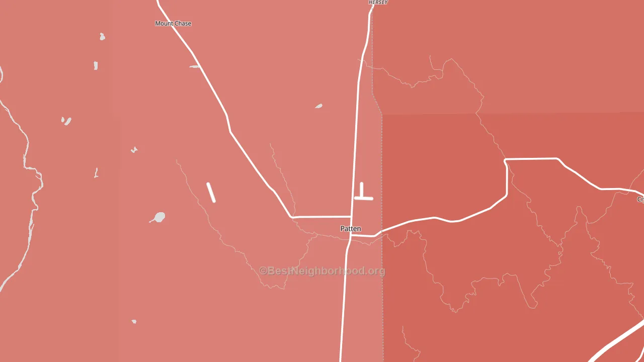 Patten, ME block-group political-lean map