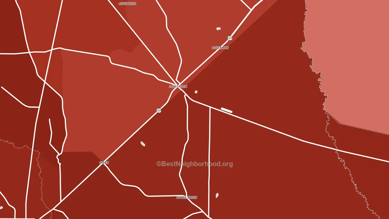 Patterson, GA block-group political-lean map