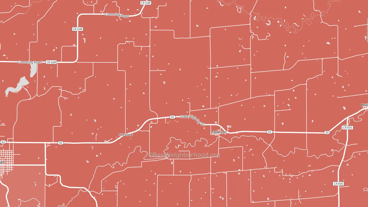 Patterson, IA block-group political-lean map