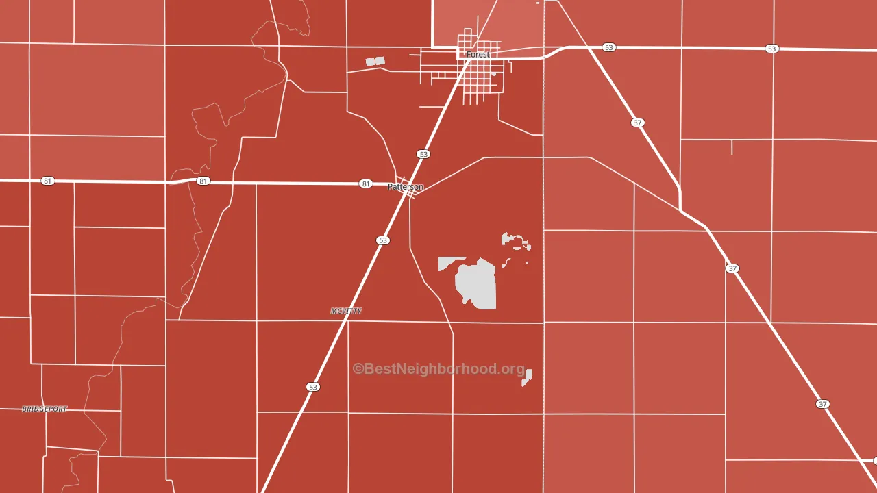 Patterson, OH block-group political-lean map