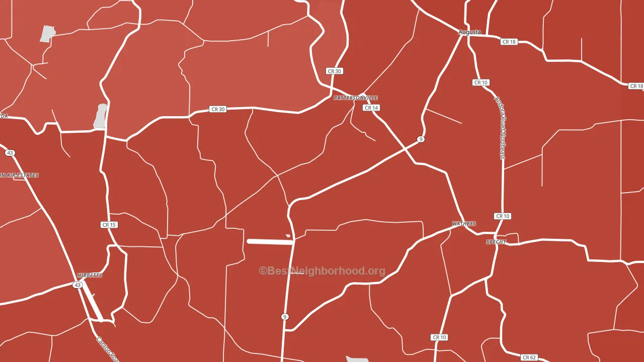 Pattersonville, OH block-group political-lean map