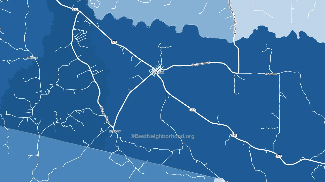 Pattison, MS block-group political-lean map