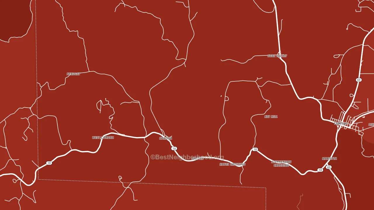 Patton, AL block-group political-lean map