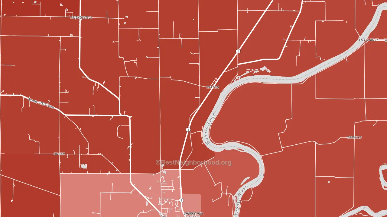 Patton, IL block-group political-lean map