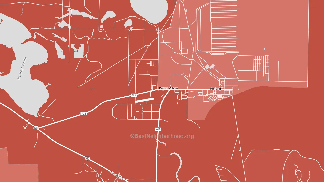 Patton Village, CA block-group political-lean map