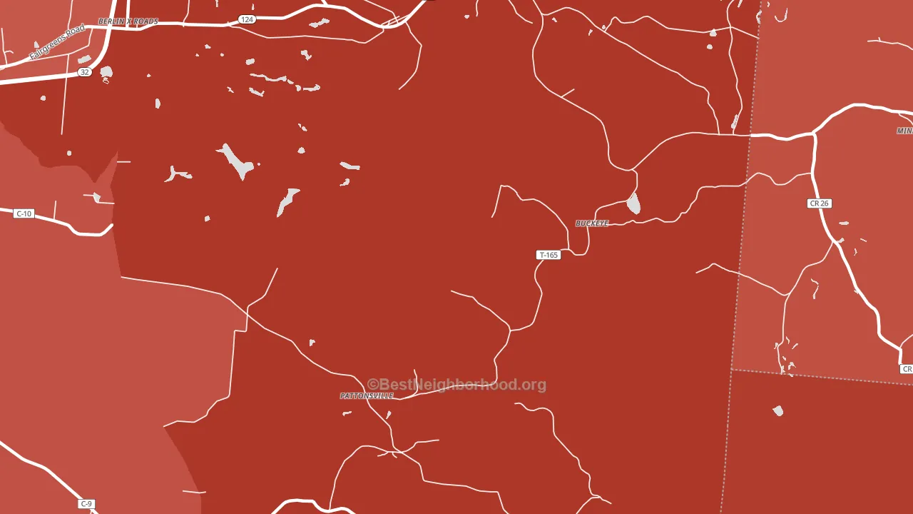Pattonville, OH block-group political-lean map