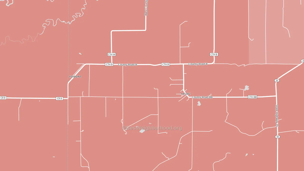Patzau, WI block-group political-lean map