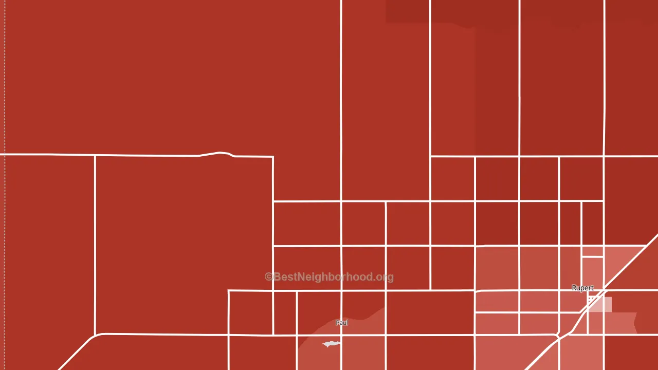 Paul, ID block-group political-lean map