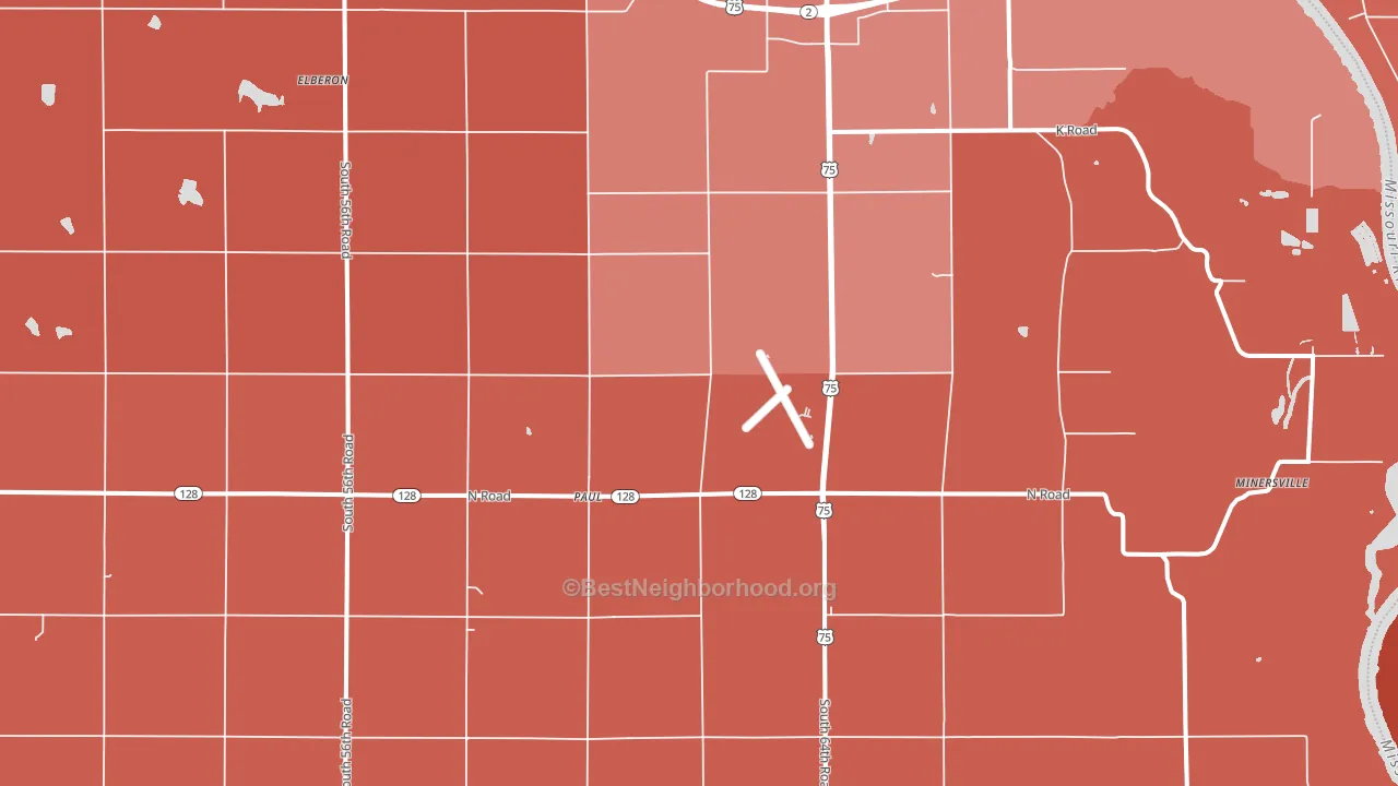 Paul, NE block-group political-lean map