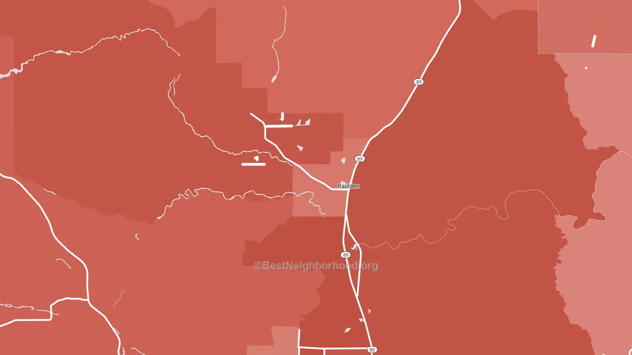 Paulden, AZ block-group political-lean map