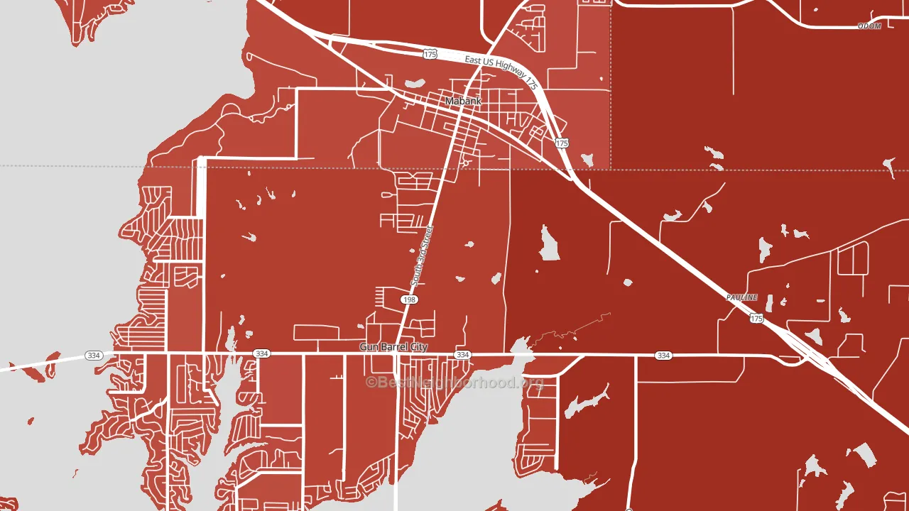 Pauline, TX block-group political-lean map