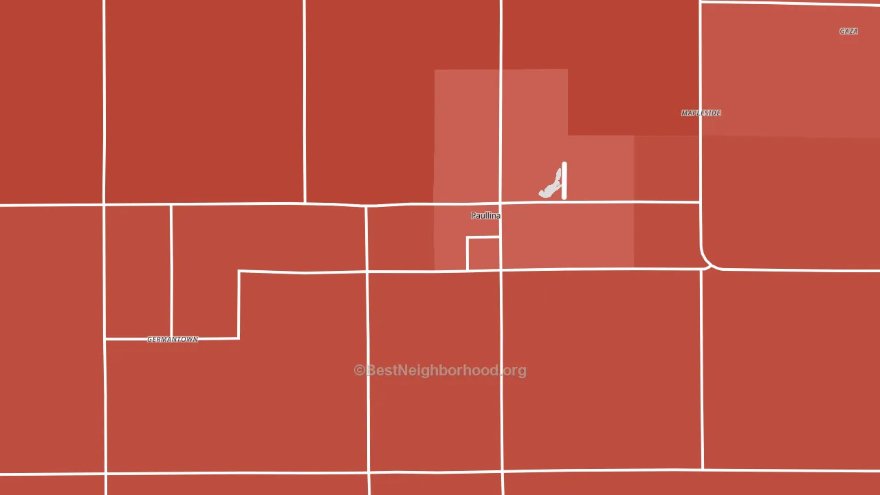 Paullina, IA block-group political-lean map