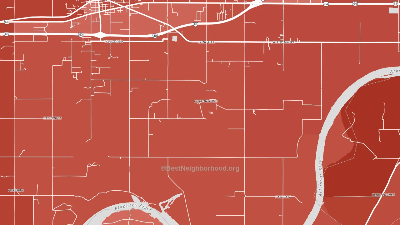 Paw Paw, OK block-group political-lean map