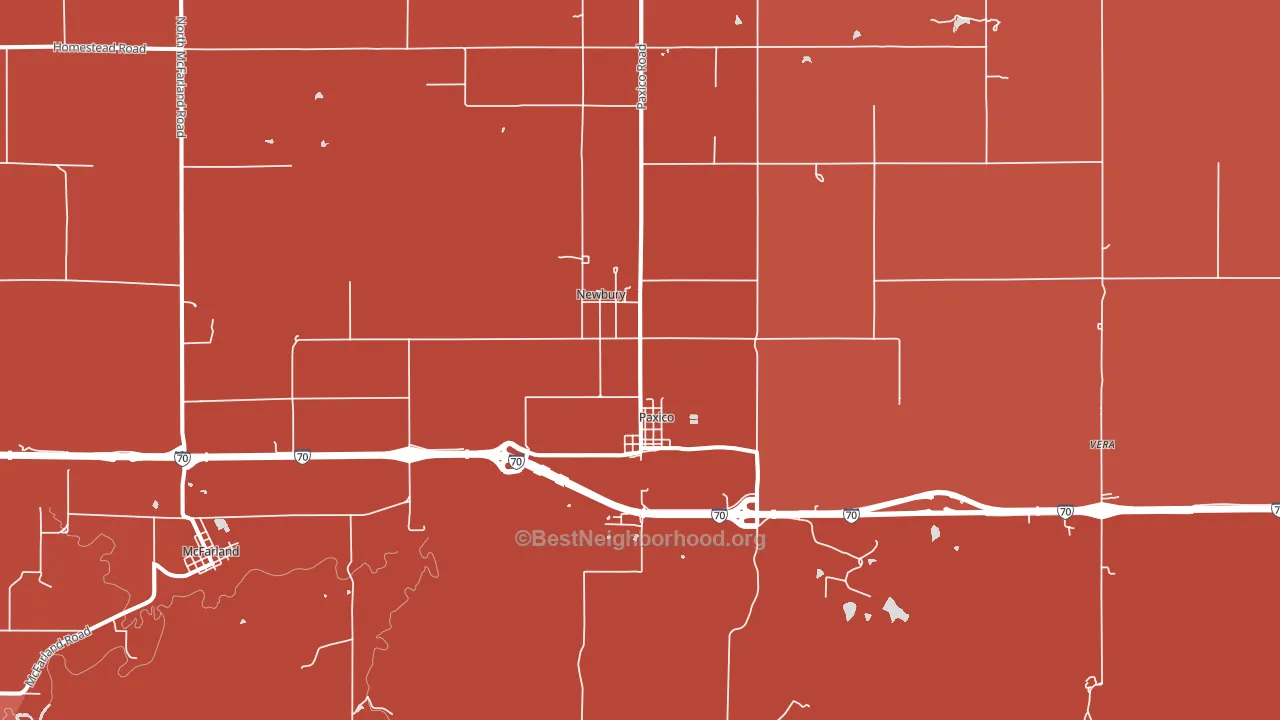 Paxico, KS block-group political-lean map