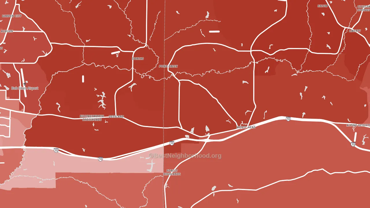 Paxton, FL block-group political-lean map