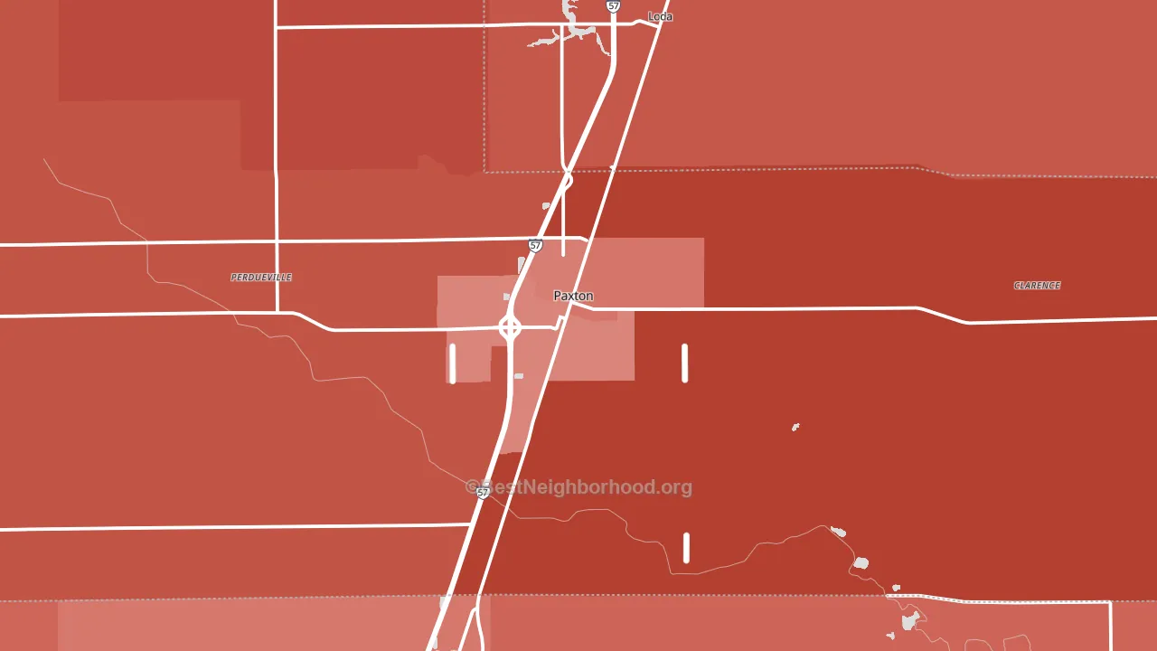 Paxton, IL block-group political-lean map