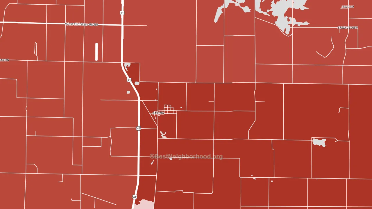 Paxton, IN block-group political-lean map