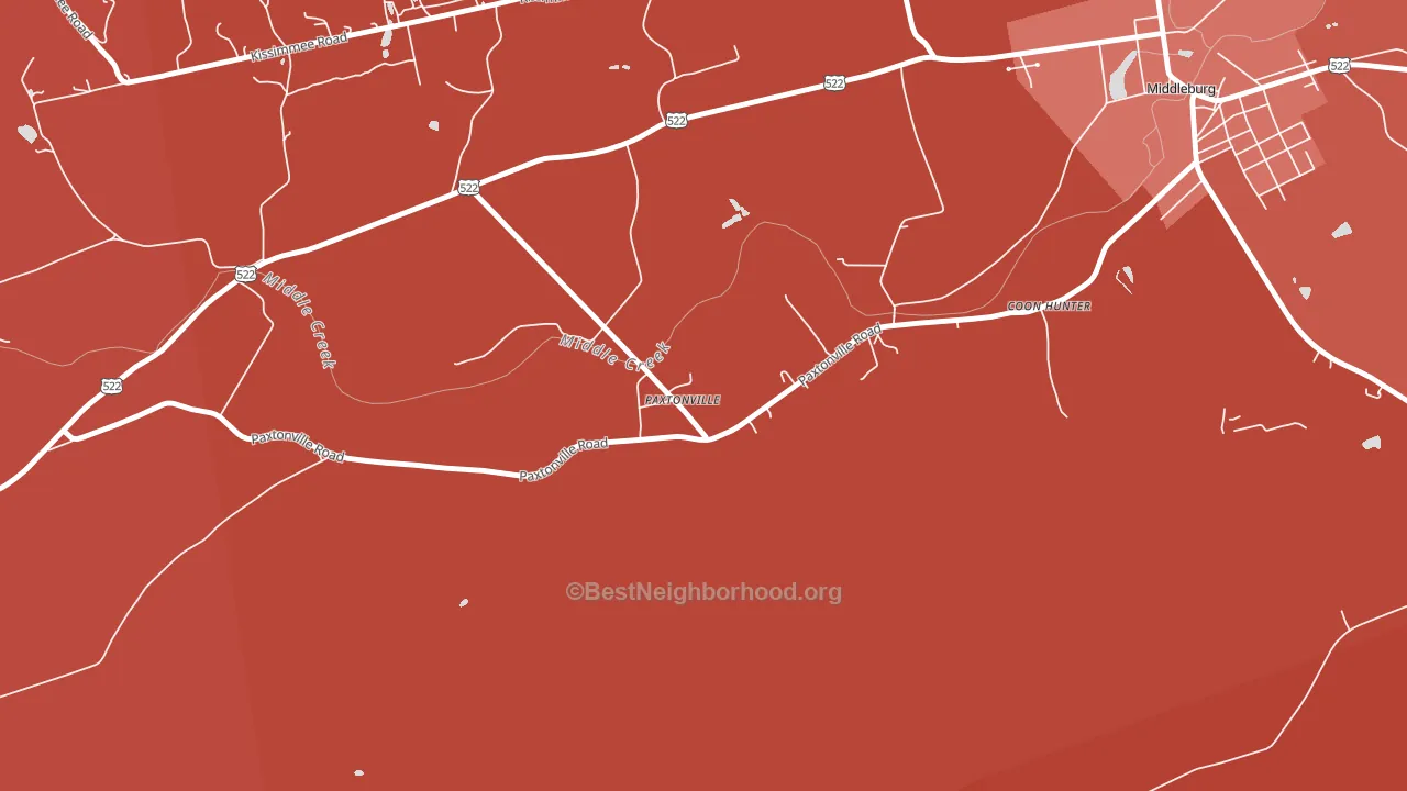 Paxtonville, PA block-group political-lean map
