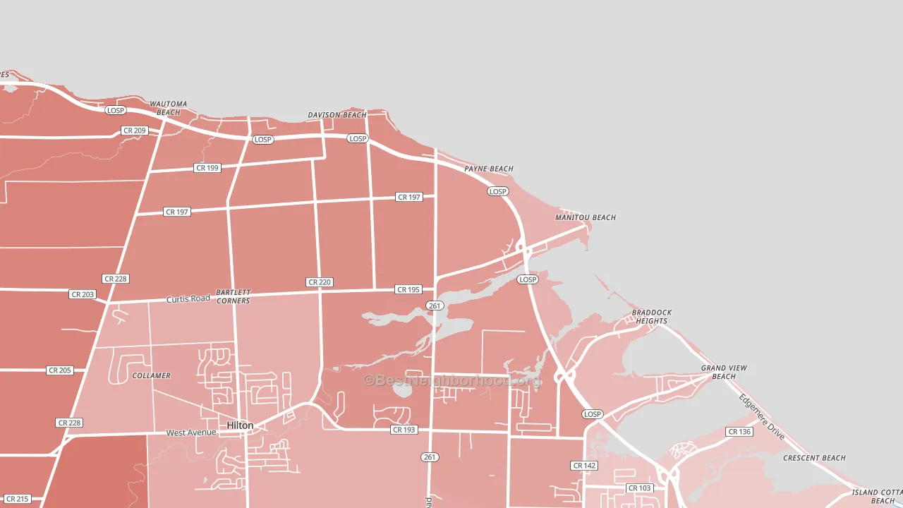 Payne Beach, NY block-group political-lean map