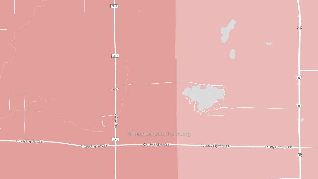 Payne, MN block-group political-lean map