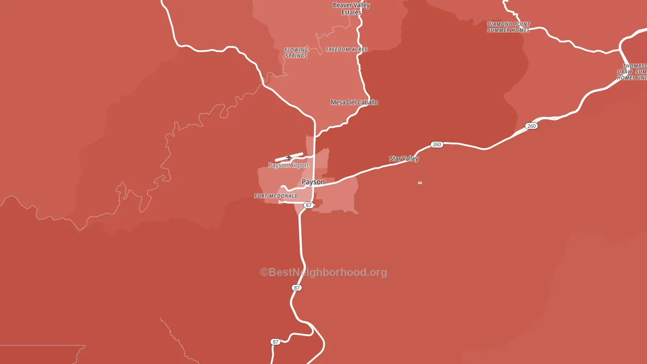 Payson, AZ block-group political-lean map