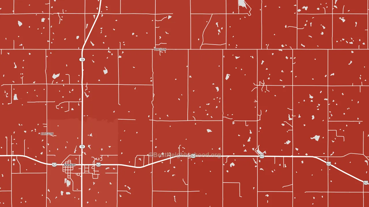 Payson, OK block-group political-lean map