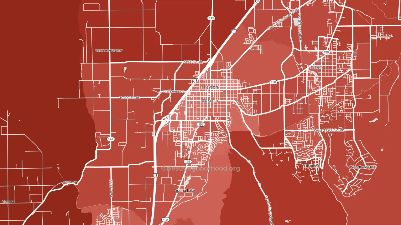Payson, UT block-group political-lean map
