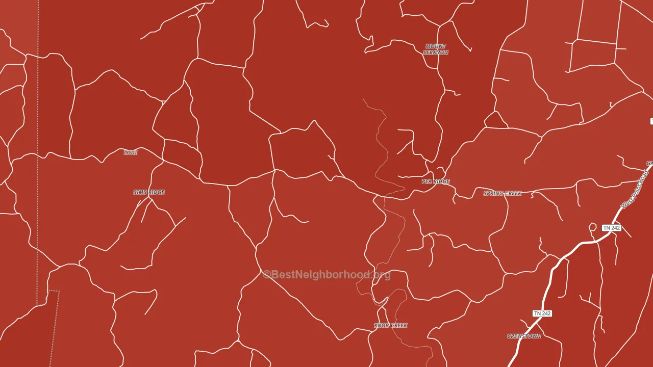 Pea Ridge, TN block-group political-lean map