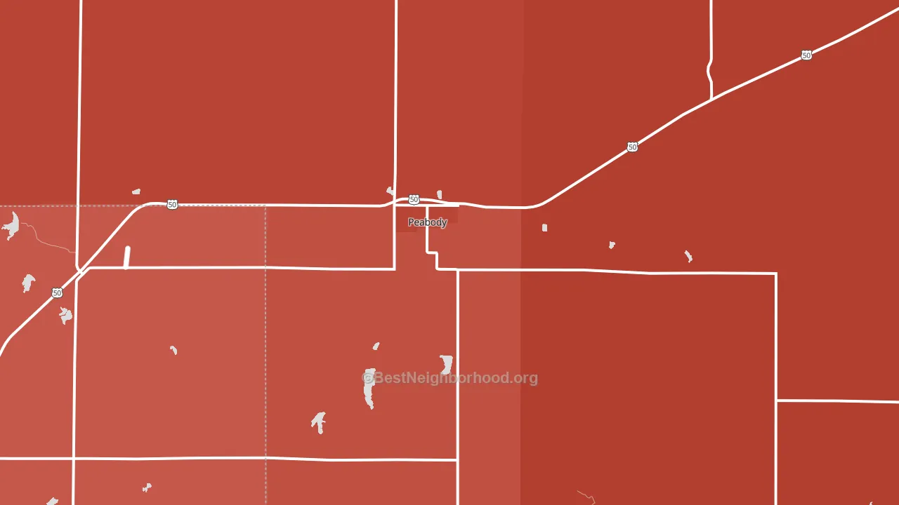 Peabody, KS block-group political-lean map