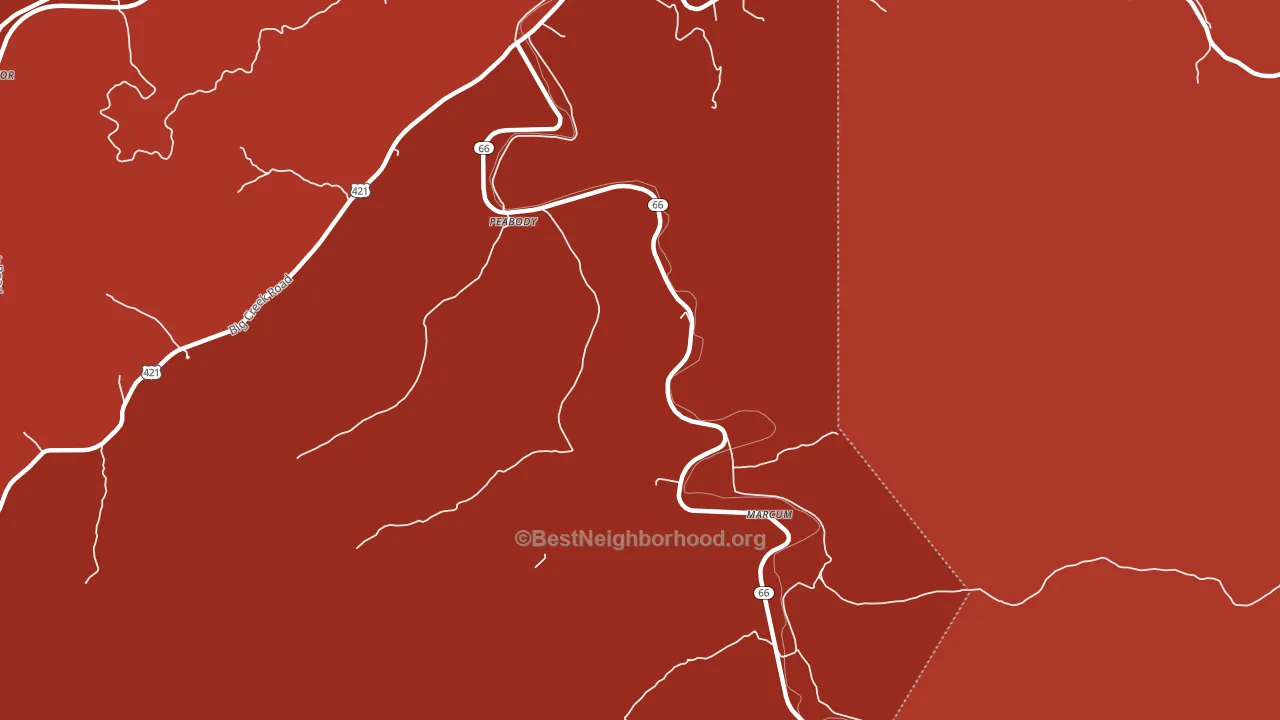 Peabody, KY block-group political-lean map
