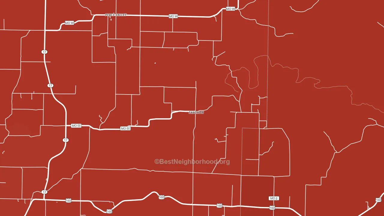 Peace Valley, MO block-group political-lean map